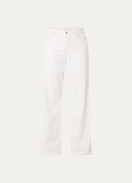 Bellerose Dames Parthe high waist wide fit jeans met gekleurde wassing in de kleur Gebroken wit