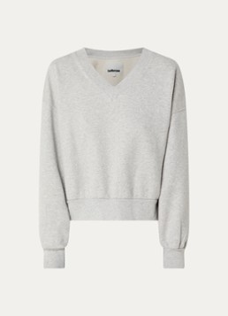 Bellerose Dames Varola oversized sweater met V-hals in de kleur Grijs