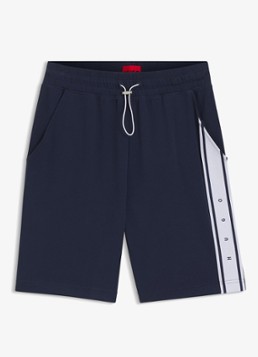 HUGO Heren Korte broek met gestreept detail in de kleur Donkerblauw