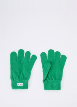 Lil' Boo Meisjes Fijngebreide handschoenen met logo in de kleur Groen, maat: 4-14y