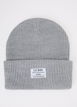 Lil' Boo Meisjes Hygge grofgebreide muts met logo in de kleur Grijs, maat: 1-3y