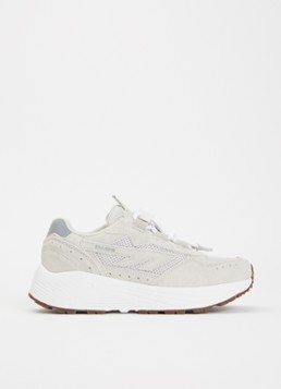 Hi-Tec Meisjes HTS Kids Shadow Lace sneaker van suède met mesh details in de kleur Zilver, maat: 34
