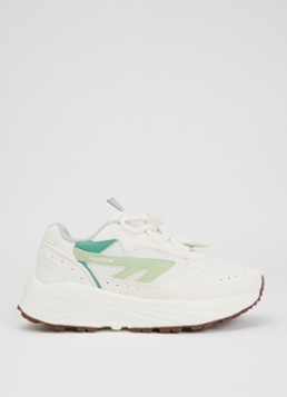 Hi-Tec Jongens HTS Kids Shadow Lace sneaker van suède met details van mesh in de kleur Creme, maat: 21