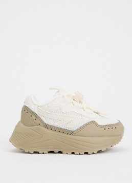 Hi-Tec Meisjes HTS Kids Shadow Lace sneaker met details van suède en mesh in de kleur Zand, maat: 21