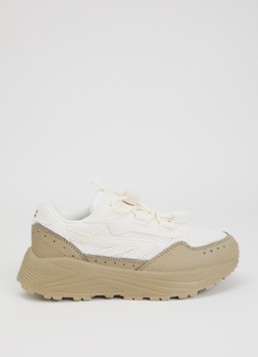 Hi-Tec Jongens HTS Kids Shadow Lace sneaker met details van suède en mesh in de kleur Zand, maat: 27