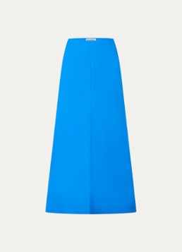 ROUGE EDIT Dames Violetta maxi rok met elastische band in de kleur Blauw, maat: 34