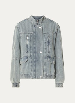 ROUGE EDIT Dames Rouvivian spijkerjas met opstaande kraag en steekzakken in de kleur Lichtblauw, maat: 34
