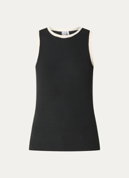 ROUGE EDIT Dames Rouhelena ribgebreide tanktop in de kleur Antraciet, maat: L