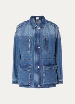 ROUGE EDIT Dames Rouramonas spijkerjas met klepzakken in de kleur Donkerblauw, maat: 38