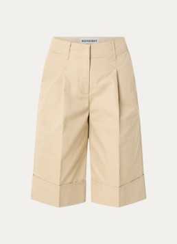 ROUGE EDIT Dames Francie high waist wide fit culotte met steekzakken in de kleur Beige, maat: 34