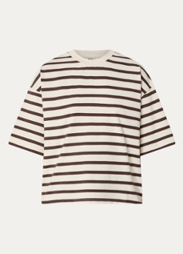 ROUGE EDIT Dames Nanna T-shirt met ronde hals in de kleur Gebroken wit, maat: S