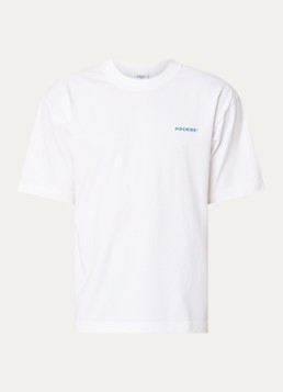 Pockies Heren Pool T-shirt met logo- en backprint in de kleur Wit, maat: S