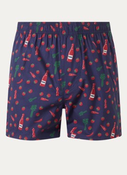 Pockies Heren Boxershort met print in de kleur Donkerblauw, maat: S