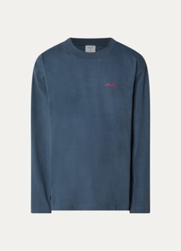 Pockies Heren Sweater met logo- en backprint in de kleur Donkerblauw, maat: L