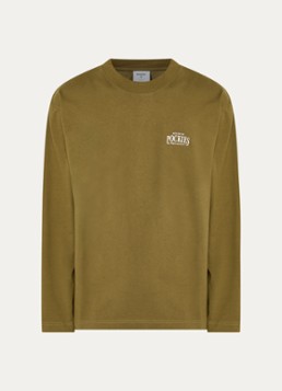 Pockies Heren Sweater met logo- en backprint in de kleur Groen, maat: XL