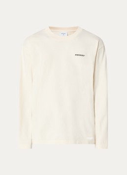 Pockies Heren Shepherd sweater met logo- en backprint in de kleur Gebroken wit, maat: XL
