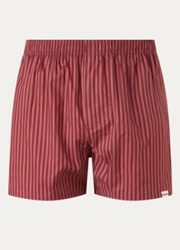 Pockies Heren Boxershirt met streepprint in de kleur Donkerrood, maat: S