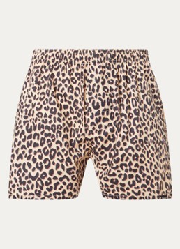 Pockies Heren Boxershort van katoen met panterprint in de kleur Bruin, maat: S