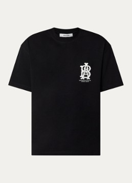 About:blank Heren Disc T-shirt met front- en backprint in de kleur Zwart, maat: S