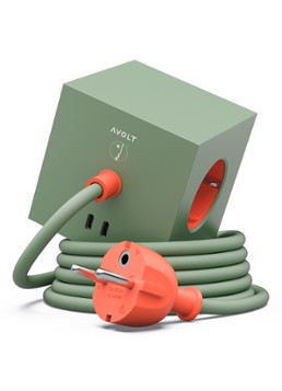 Avolt Square 1 Dual USB-C stekkerdoos 30W - 1,8 meter Groen - Deal