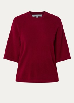 Absolut Cashmere. Dames Leana fijngebreide trui van kasjmier in de kleur Donkerrood, maat: S