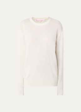 Absolut Cashmere. Dames Ysee fijngebreide trui van kasjmier met ronde hals in de kleur Gebroken wit, maat: XL