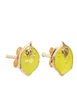 Bibi Camille Meisjes Lemon Flat oorknopjes verguld in de kleur Geel, maat: OS