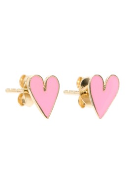 Bibi Camille Meisjes Mini Heart oorknopjes verguld in de kleur Lichtroze, maat: OS