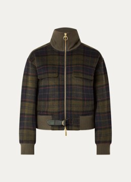 Barbour Dames Jack met ruitdessin in de kleur Donkergroen, maat: 34