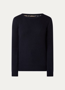 Barbour Dames Fijngebreide pullover in de kleur Donkerblauw, maat: 36