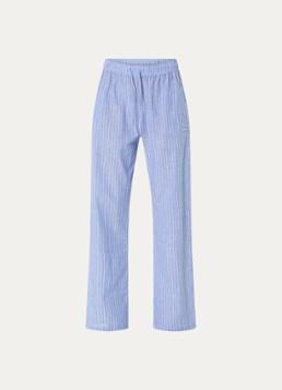 WRSTBHVR Dames Tavina high waist straight fit broek in linnenblend in de kleur Blauwgrijs, maat: S