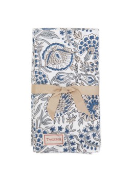 Twizzell Bloom servetten 45 x 45 cm set van 4 Blauwgrijs - Deal