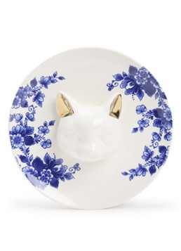 Heinen Delfts Blauw Kat 3D wandbord 20 cm Blauw - Deal