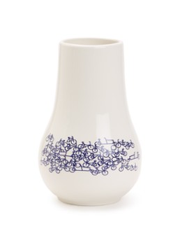 Heinen Delfts Blauw De Blauwe Fiets nr.1 vaas 21 cm Wit - Deal