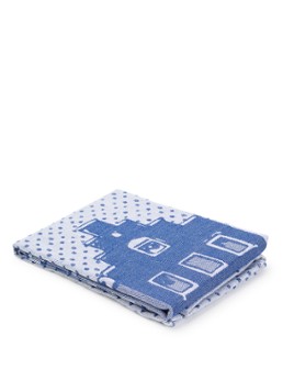 Heinen Delfts Blauw Huisjes theedoek van katoen 50 x 70 cm Blauw - Deal