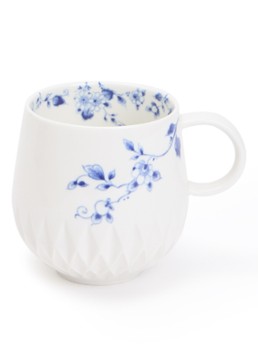 Heinen Delfts Blauw Blauw Vouw mok 350 ml Wit - Deal