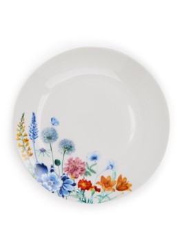 Heinen Delfts Blauw Wildbloemen ontbijtbord 20 cm Wit - Deal