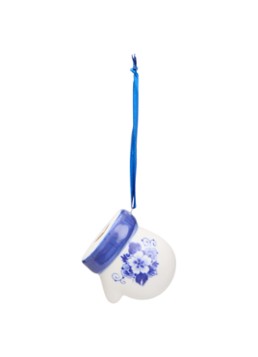 Heinen Delfts Blauw Handschoen kersthanger 5,5 cm Gebroken wit - Deal