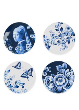 Heinen Delfts Blauw Dag & Nacht onderzetter set van 4 Blauw - Deal