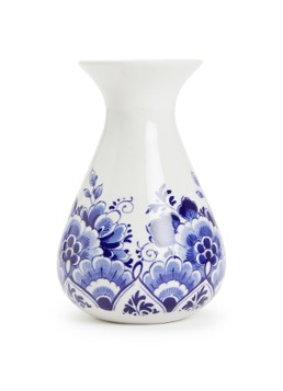Heinen Delfts Blauw Bloem vaas 14 cm Blauw - Deal