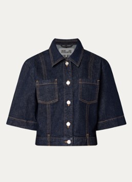 Baum und Pferdgarten Dames Blouse van denim met borstzakken in de kleur Donkerblauw, maat: 42