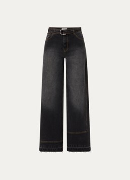 Baum und Pferdgarten Dames Niema high waist wide fit jeans met gekleurde wassing in de kleur Zwart, maat: W31/L32