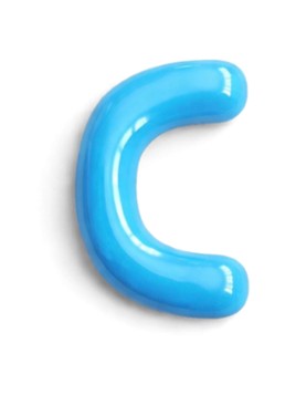 Ceramics by Romy Letter C hanger 10 cm Blauw - Deal