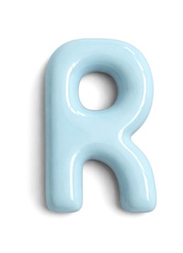 Ceramics by Romy Letter R hanger 10 cm Lichtblauw - Deal