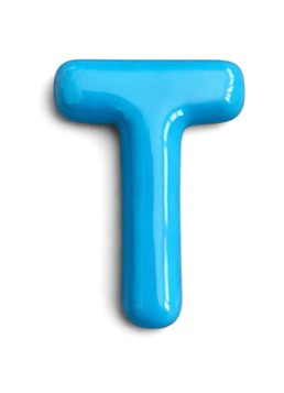Ceramics by Romy Letter T hanger 10 cm Blauw - Deal