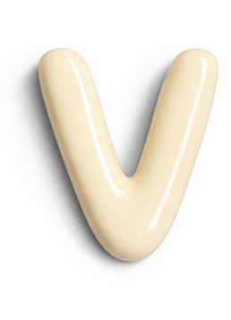 Ceramics by Romy Letter V hanger 10 cm Gebroken wit - Deal