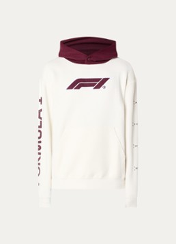 F1 Heren All Hands hoodie met logo- en backprint in de kleur Creme, maat: XXL