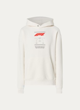 F1 Heren Turbocharged hoodie met print in de kleur Creme, maat: XXL