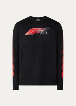 F1 Heren Victory longsleeve met logo- en backprint in de kleur Zwart, maat: XXL