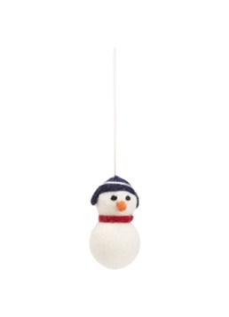 Aveva Sneeuwpop kersthanger 7 cm Wit - Deal